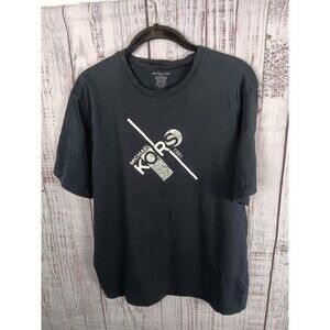 Michael Kors T-Shirt Men's Large Color Black Short Sleeve Black Cotton Blend
